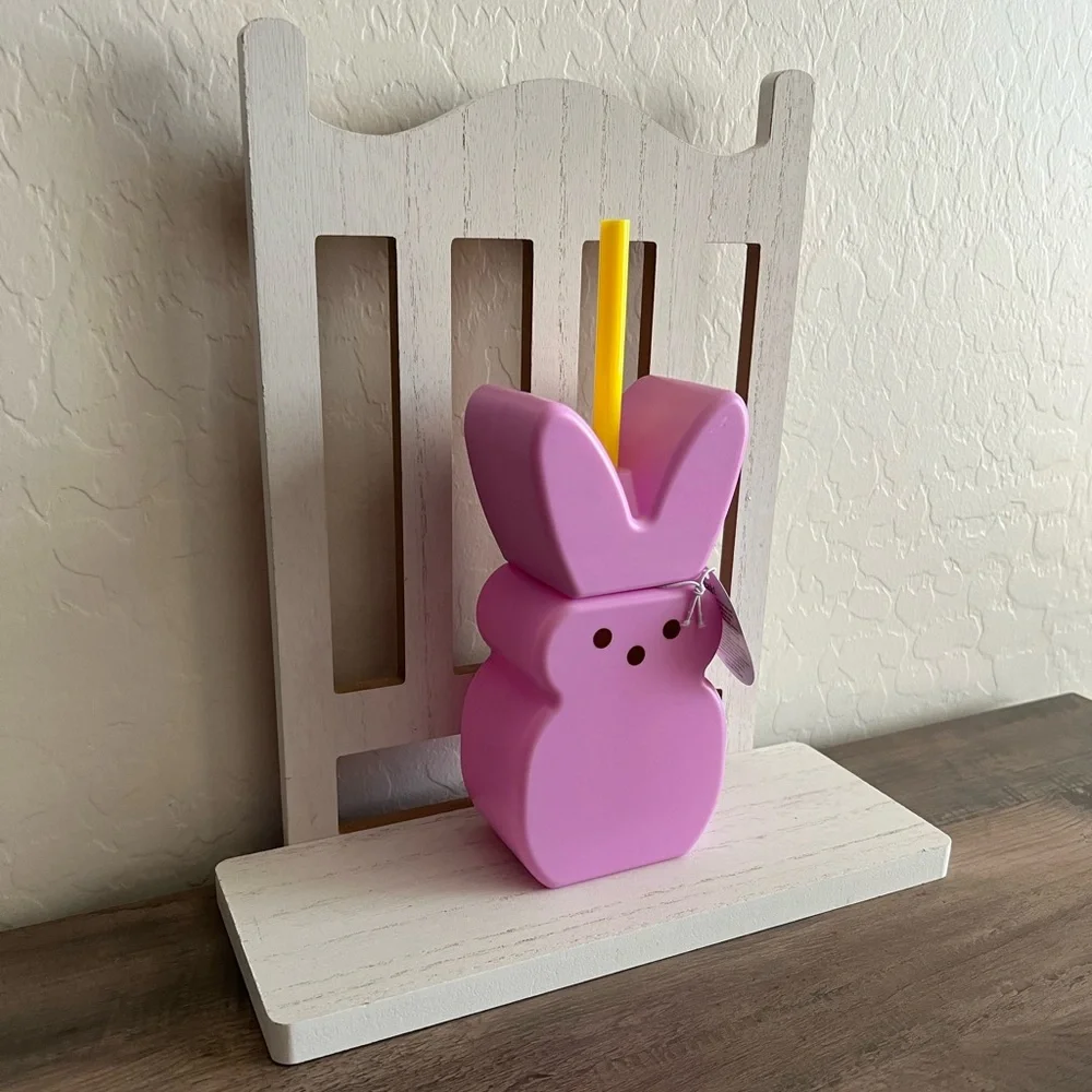 Target Bullseyes PEEPS Bunny Tumbler Cup with Straw -Purple